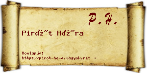 Pirót Héra névjegykártya